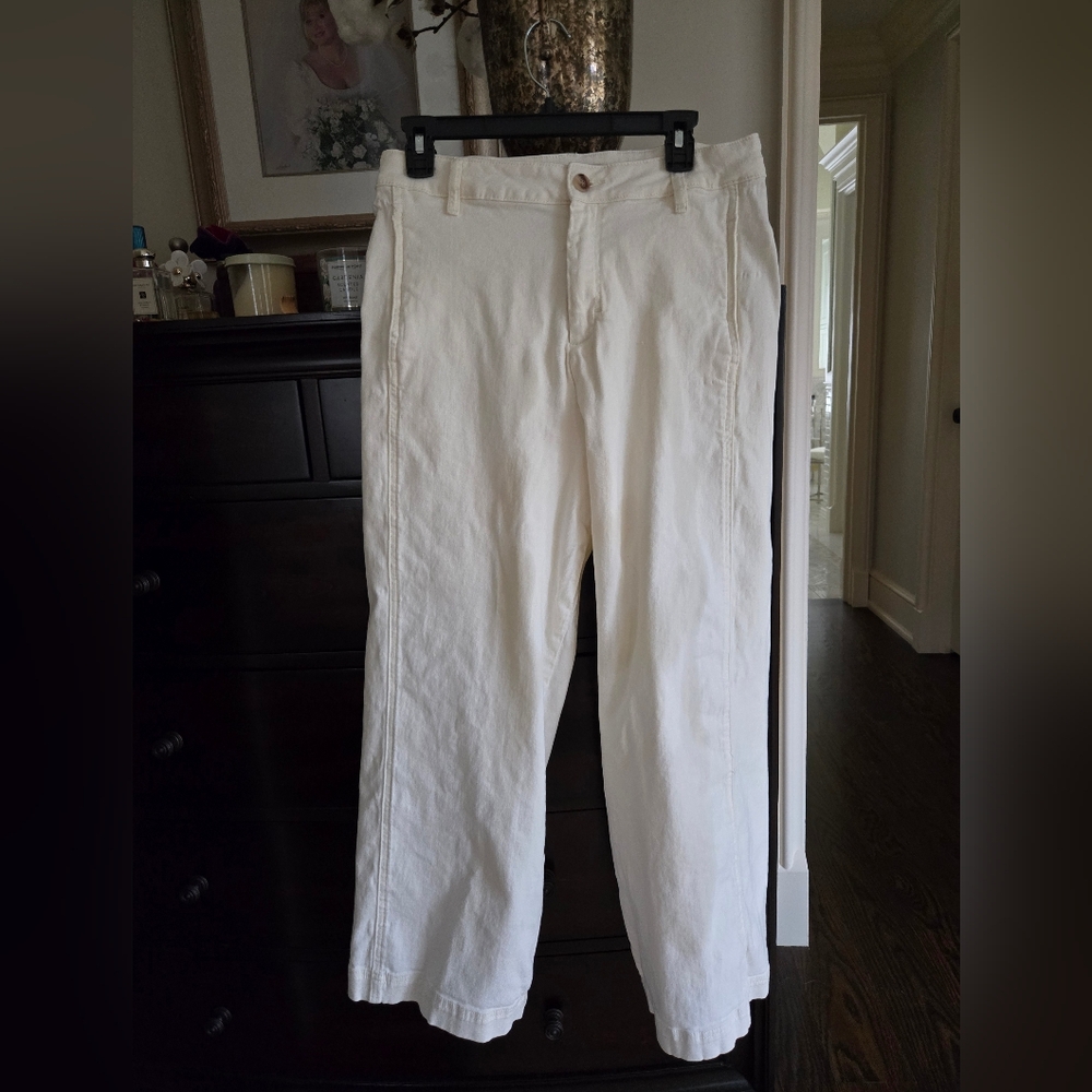 Aqua White Wide Leg Pants